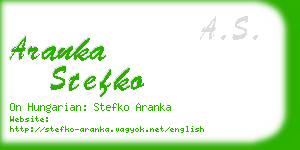 aranka stefko business card
